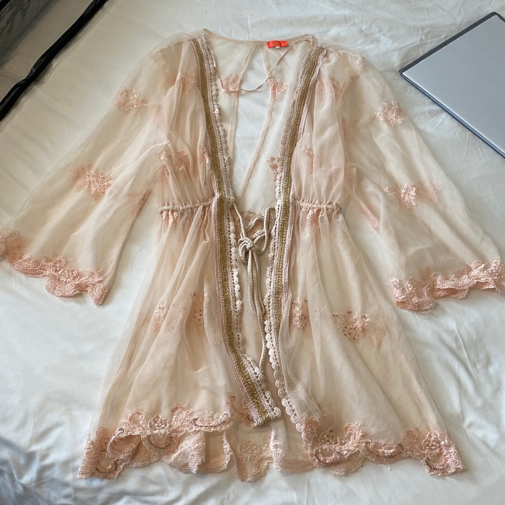Lace swim cover